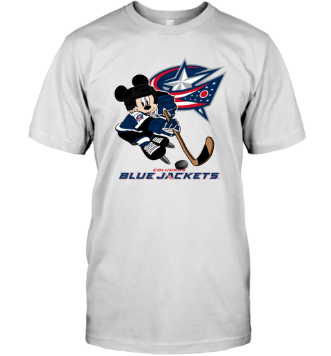 NHL Columbus Blue Jackets Mickey Mouse Disney Hockey T Shirt