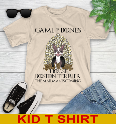Game of bones house boston terrier dog the mailman is coming tshirt 94