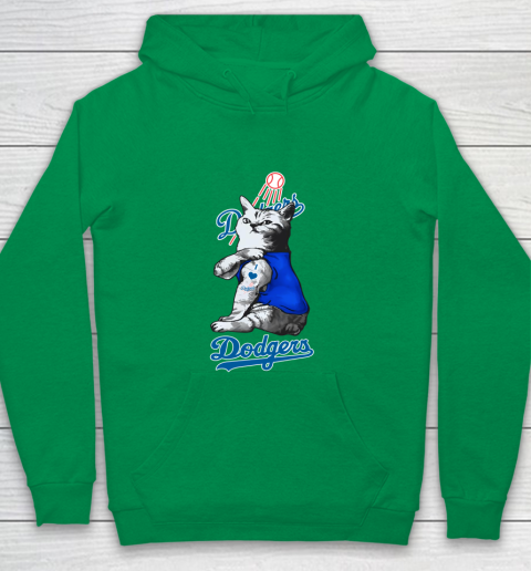 MLB Baseball My Cat Loves Los Angeles Dodgers Youth Hoodie 4