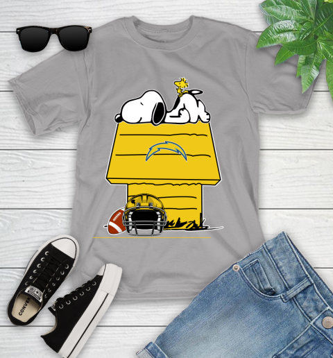 Los Angeles Chargers NFL Football Snoopy Woodstock The Peanuts Movie Youth T-Shirt 4