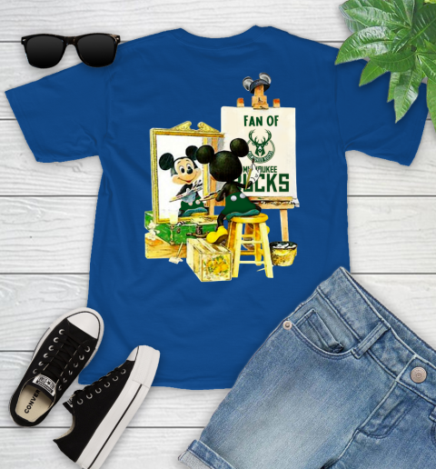 NBA Basketball Milwaukee Bucks Mickey Drawing Shirt 103
