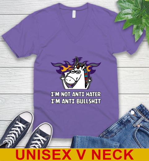 Phoenix Suns NBA Basketball Unicorn I'm Not Anti Hater I'm Anti Bullshit V-Neck T-Shirt 9