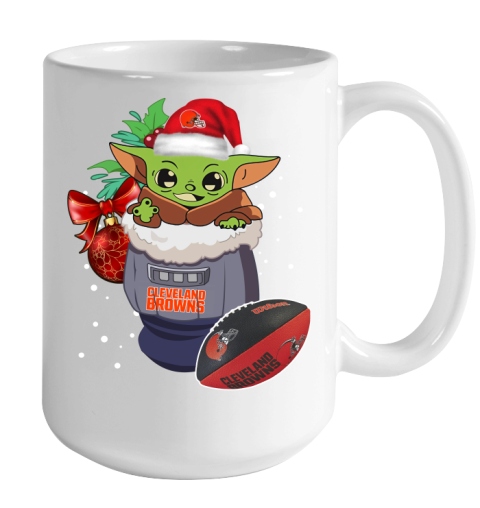 Cleveland Browns Christmas Baby Yoda Star Wars Funny Happy NFL Color Changing Mug 15oz 2