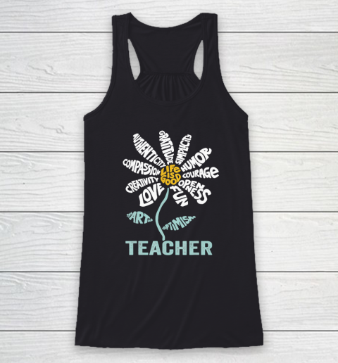Life is good Teacher Daisy T shirt Teach School Sunflower Racerback Tank