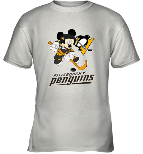 NHL Hockey Mickey Mouse Team Pittsburgh Penguins Youth T-Shirt
