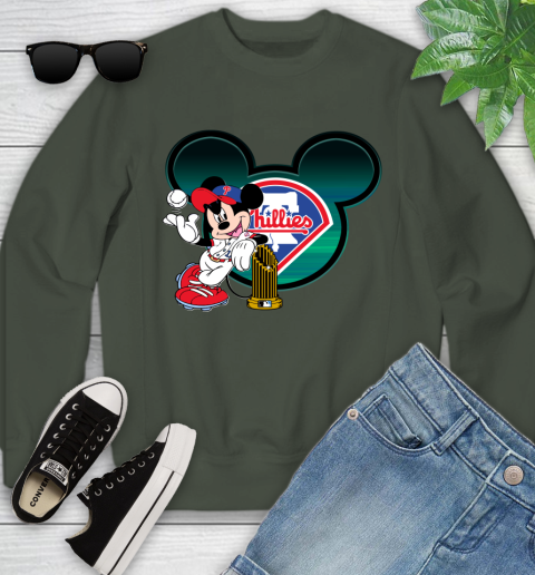 MLB Philadelphia Phillies The Commissioner's Trophy Mickey Mouse Disney Youth Sweatshirt 10