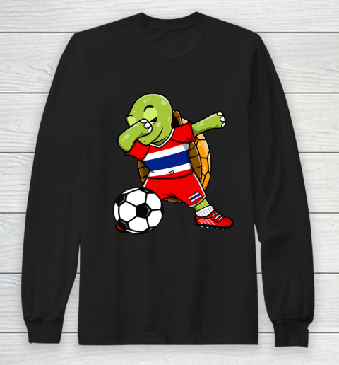 Dabbing Turtle Thailand Soccer Fans Jersey Thai Football Long Sleeve T-Shirt