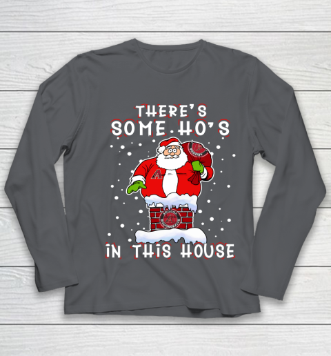 Arizona Diamondbacks Christmas There Is Some Hos In This House Santa Stuck In The Chimney MLB Youth Long Sleeve 6