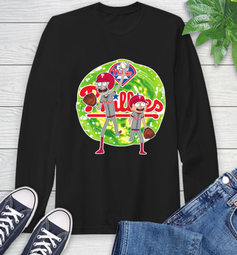 MLB Philadelphia Phillies Rick And Morty Baseball Sports Long Sleeve T-Shirt 2