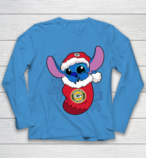 Green Bay Packers Christmas Stitch In The Sock Funny Disney NFL Youth Long Sleeve 7