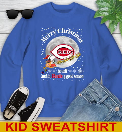 Cincinnati Reds Merry Christmas To All And To Reds A Good Season MLB Baseball Sports Youth Sweatshirt 6