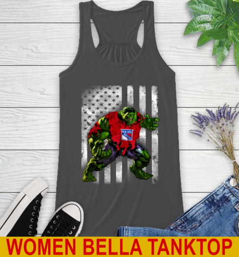 New York Rangers Hulk Marvel Avengers NHL Hockey American Flag Racerback Tank 10