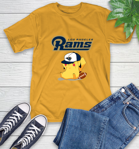 NFL Pikachu Football Sports Los Angeles Rams T-Shirt 3