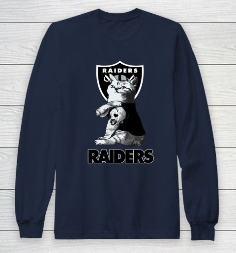 NFL Football My Cat Loves Oakland Raiders Long Sleeve T-Shirt 2