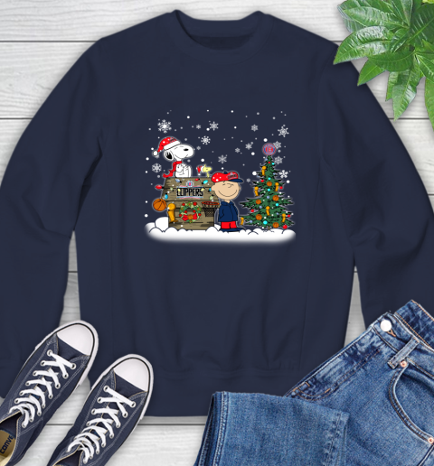 LA Clippers NBA Basketball Christmas The Peanuts Movie Snoopy Championship Sweatshirt 2