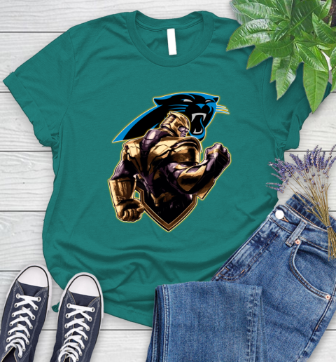NFL Thanos Avengers Endgame Football Sports Carolina Panthers Women's T-Shirt 12