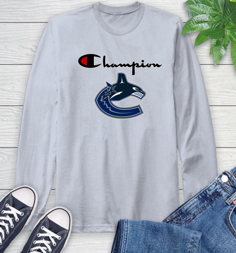 NHL Hockey Vancouver Canucks Champion Shirt Long Sleeve T-Shirt 4
