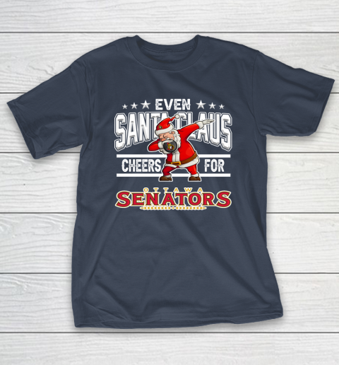 Ottawa Senators Even Santa Claus Cheers For Christmas NHL T-Shirt 3