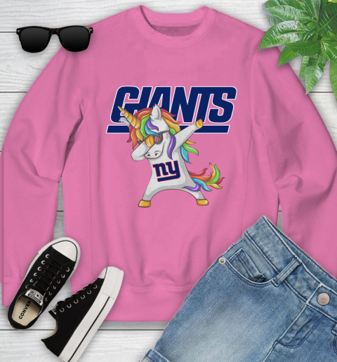 New York Giants NFL Football Funny Unicorn Dabbing Sports Youth Sweatshirt 7