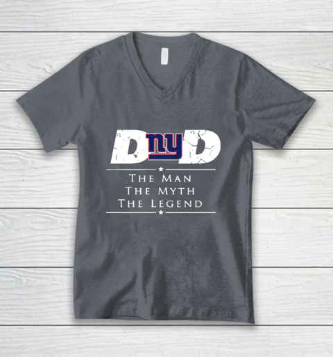 New York Giants NFL Football Dad The Man The Myth The Legend V-Neck T-Shirt 4
