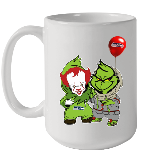 Seattle Seahawks Baby Pennywise Grinch Christmas NFL Football Ceramic Mug 15oz