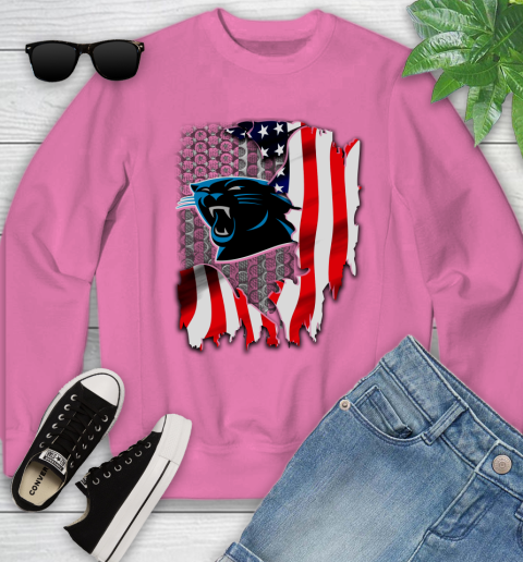Carolina Panthers NFL Football American Flag Youth Sweatshirt 6