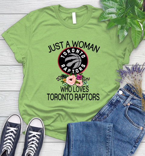 NBA Just A Woman Who Loves Toronto Raptors Basketball Sports Women's T-Shirt 7