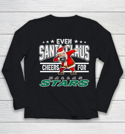 Dallas Stars Even Santa Claus Cheers For Christmas NHL Youth Long Sleeve