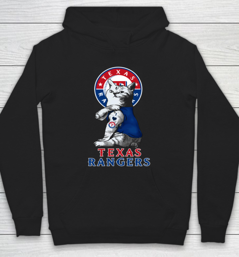 MLB Baseball My Cat Loves Texas Rangers Hoodie