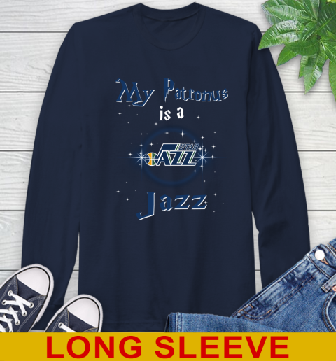 NBA Basketball Harry Potter My Patronus Is A Utah Jazz Long Sleeve T-Shirt 3