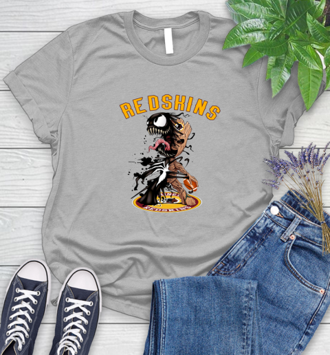 NFL Washington Redskins Football Venom Groot Guardians Of The Galaxy Women's T-Shirt 5