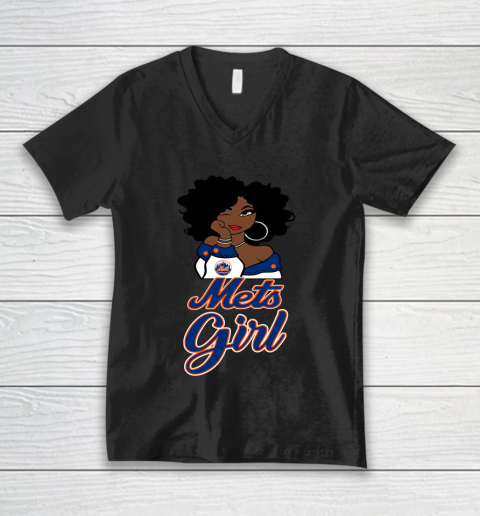 New York Metss Girl MLB V-Neck T-Shirt