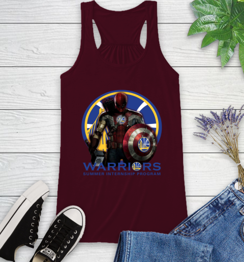 Golden State Warriors NBA Basketball Captain America Thor Spider Man Hawkeye Avengers Racerback Tank 3