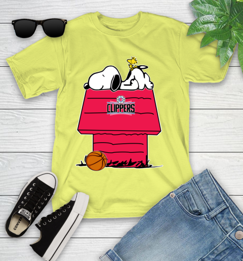 LA Clippers NBA Basketball Snoopy Woodstock The Peanuts Movie Youth T-Shirt 8