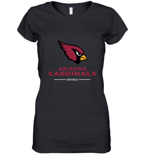 Arizona Cardinals NFL Pro Line Black Team Lockup Women's V-Neck T-Shirt