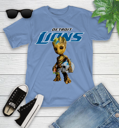 Detroit Lions NFL Football Groot Marvel Guardians Of The Galaxy Youth T-Shirt 11