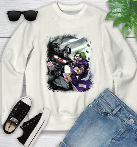 Carolina Hurricanes NHL Hockey Batman Fighting Joker DC Comics Youth Sweatshirt