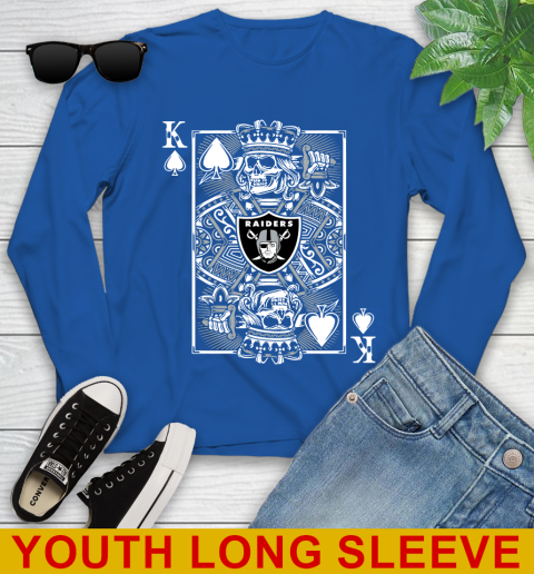 Oakland Raiders NFL Football The King Of Spades Death Cards Shirt Youth Long Sleeve 10