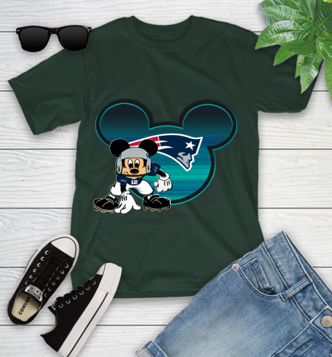 NFL New England Patriots Mickey Mouse Disney Football T Shirt Youth T-Shirt 5