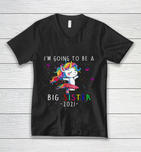 I m Going To Be A Big Sister Unicorn Cute Girls Gift V-Neck T-Shirt