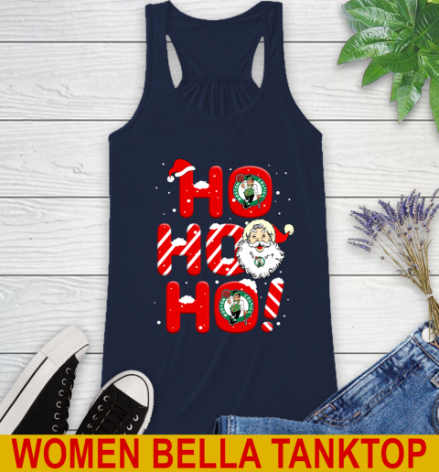 Boston Celtics NBA Basketball Ho Ho Ho Santa Claus Merry Christmas Shirt Racerback Tank 9