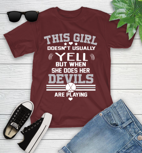 New Jersey Devils NHL Hockey I Yell When My Team Is Playing Youth T-Shirt 14