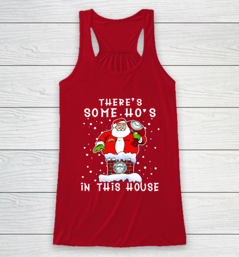 Los Angeles Chargers Christmas There Is Some Hos In This House Santa Stuck In The Chimney NFL Racerback Tank 4