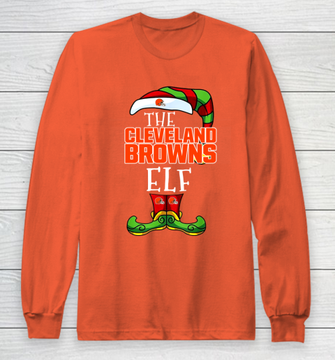 Cleveland Browns Christmas ELF Funny NFL Long Sleeve T-Shirt 3