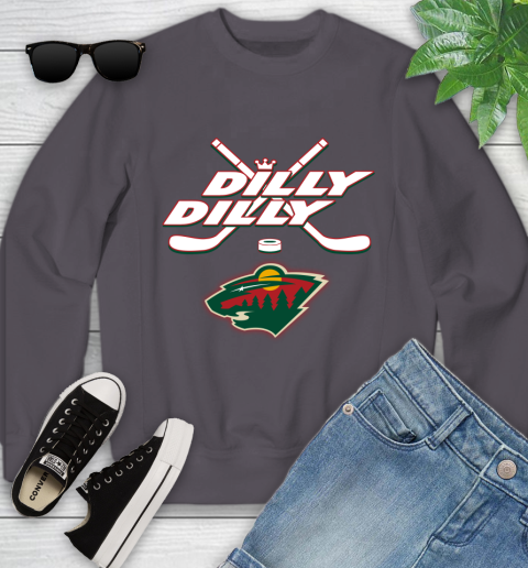 NHL Minnesota Wild Dilly Dilly Hockey Sports Youth Sweatshirt 6