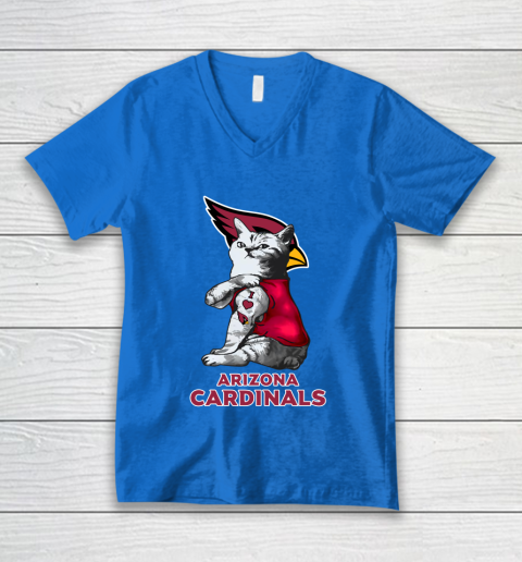 NFL Football My Cat Loves Arizona Cardinals V-Neck T-Shirt 5