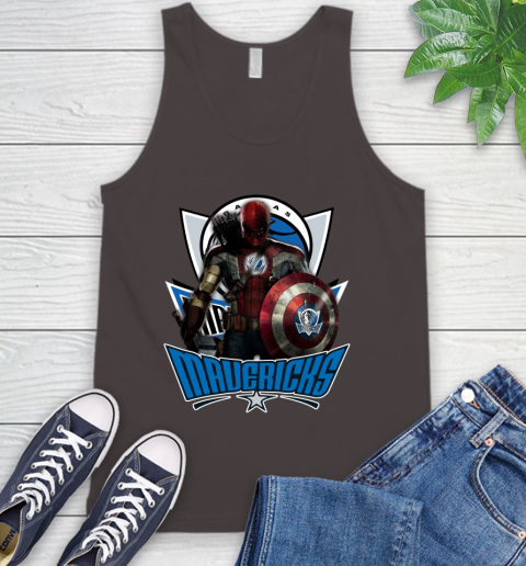 Dallas Mavericks NBA Basketball Captain America Thor Spider Man Hawkeye Avengers Tank Top 7