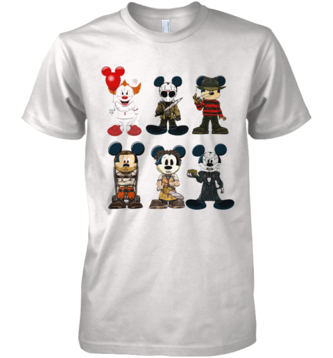 Halloween Mickey Mouse Horror Characters Premium Men's T-Shirt