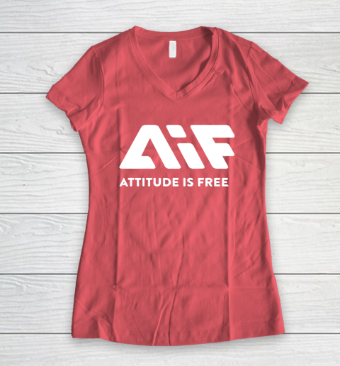 Attitude Is Free Women's V-Neck T-Shirt 4