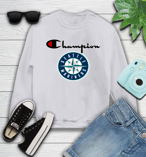 MLB Baseball Seattle Mariners Champion Shirt Youth Sweatshirt 2